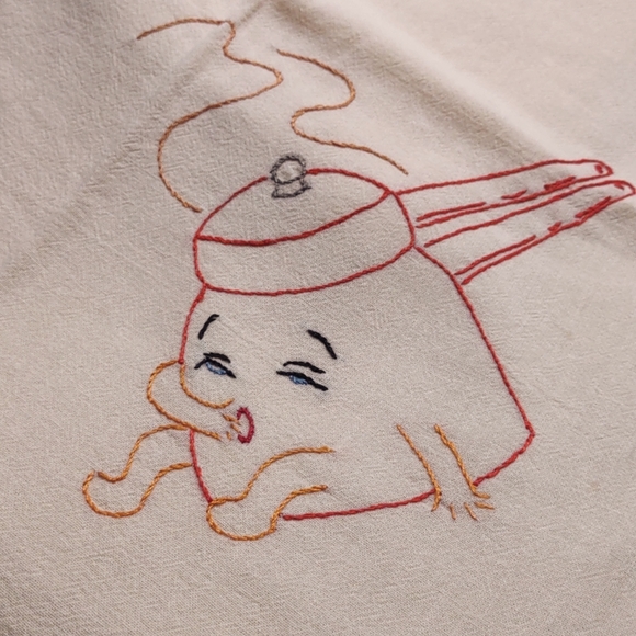 Vintage Hand Embroidered Dish Towels - Set of 7 - Picture 3 of 8